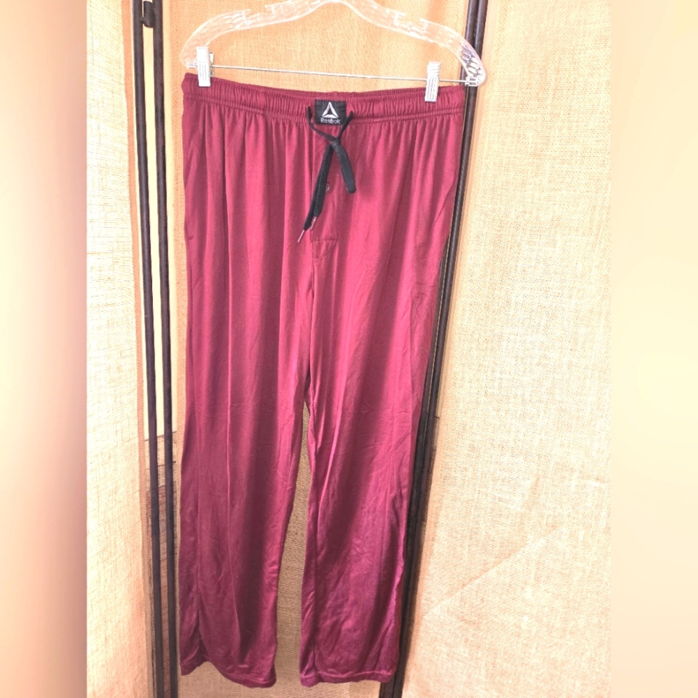 NWOT Men's Reebok Sleepwear Maroon Lounge Pants With Pockets Size Large